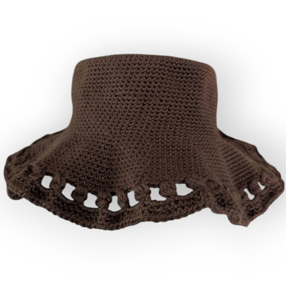 Handmades Crocheted Natural Neutral Brown Sunhat